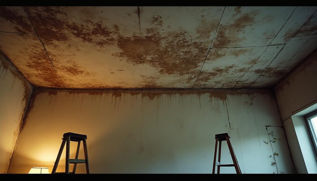 Détecter et réparer une tache de plafond due à une fuite d'eau