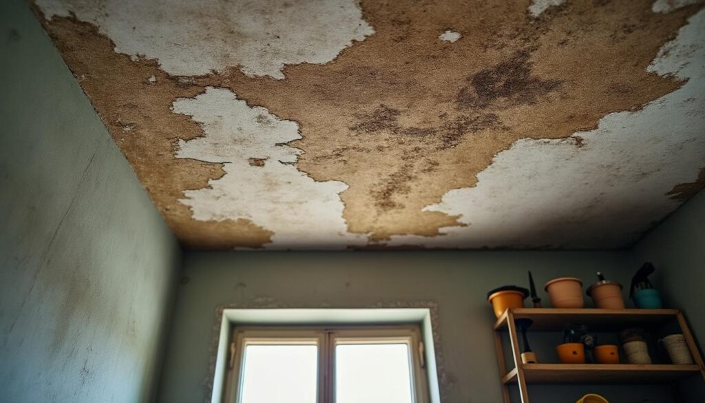 Comment traiter une tache au plafond causée par l'humidité de la cave