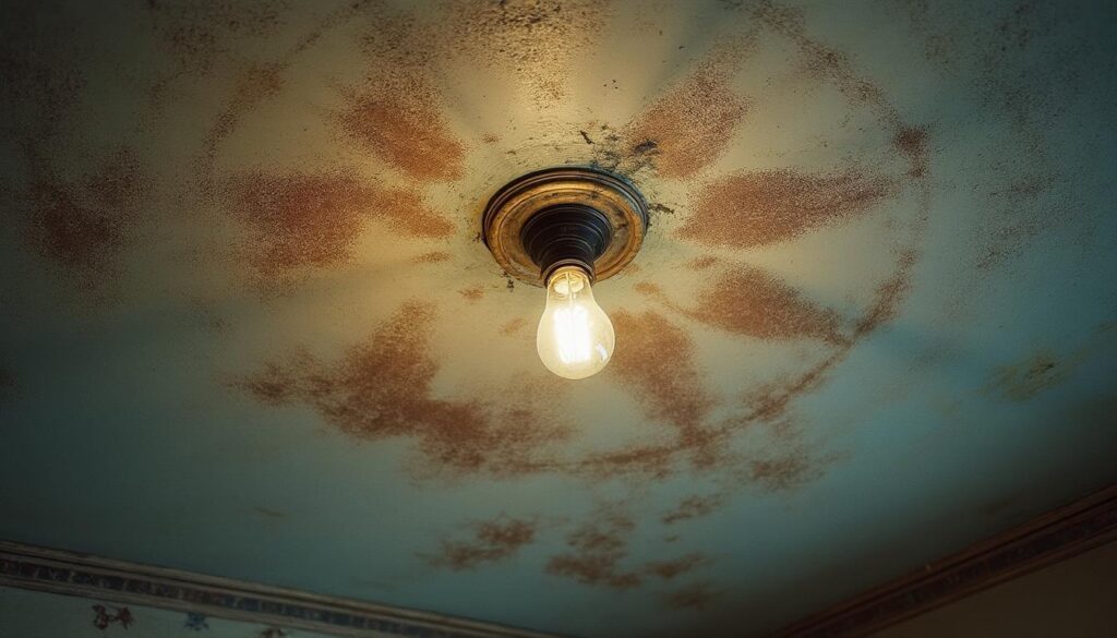 Que faire face à une tache sur un plafond à peinture vieillie