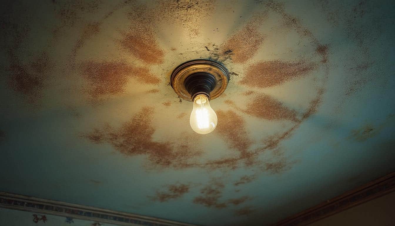 Que faire face à une tache sur un plafond à peinture vieillie