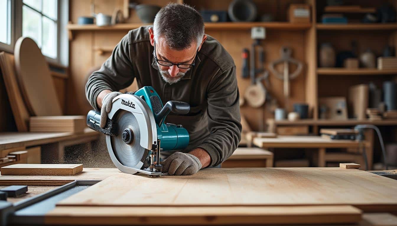 Illustration: Comprendre l’utilité du rail de guidage avec une scie circulaire Makita