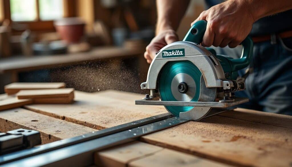 Rail de guidage pour scie circulaire Makita : précision et sécurité optimales