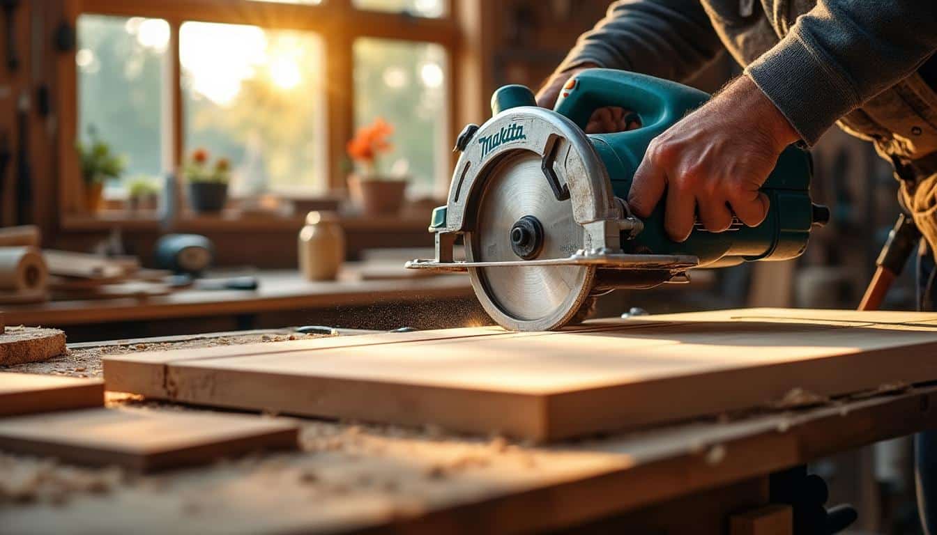 Illustration: Pourquoi opter pour une scie circulaire équipée d’un rail de guidage Makita pour vos travaux ?
