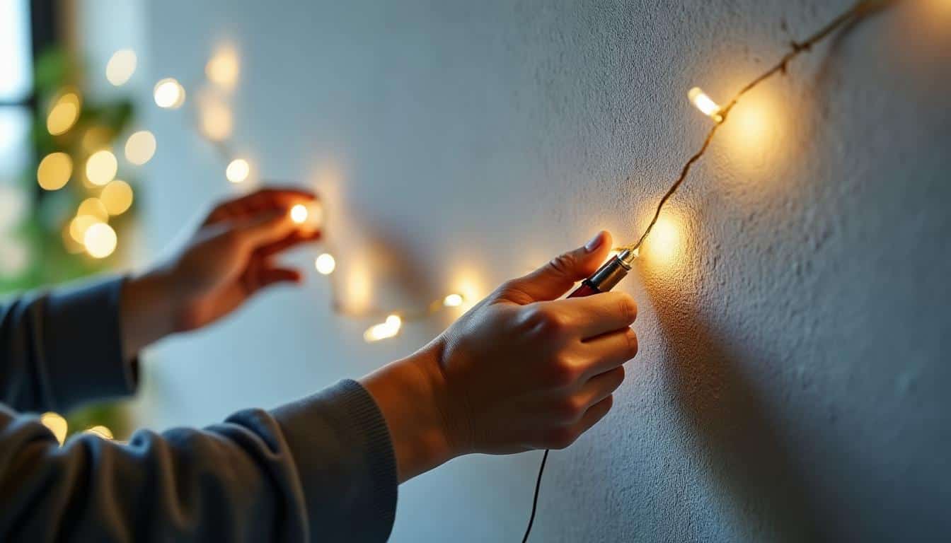 Accrocher une guirlande au mur : méthodes faciles et durables