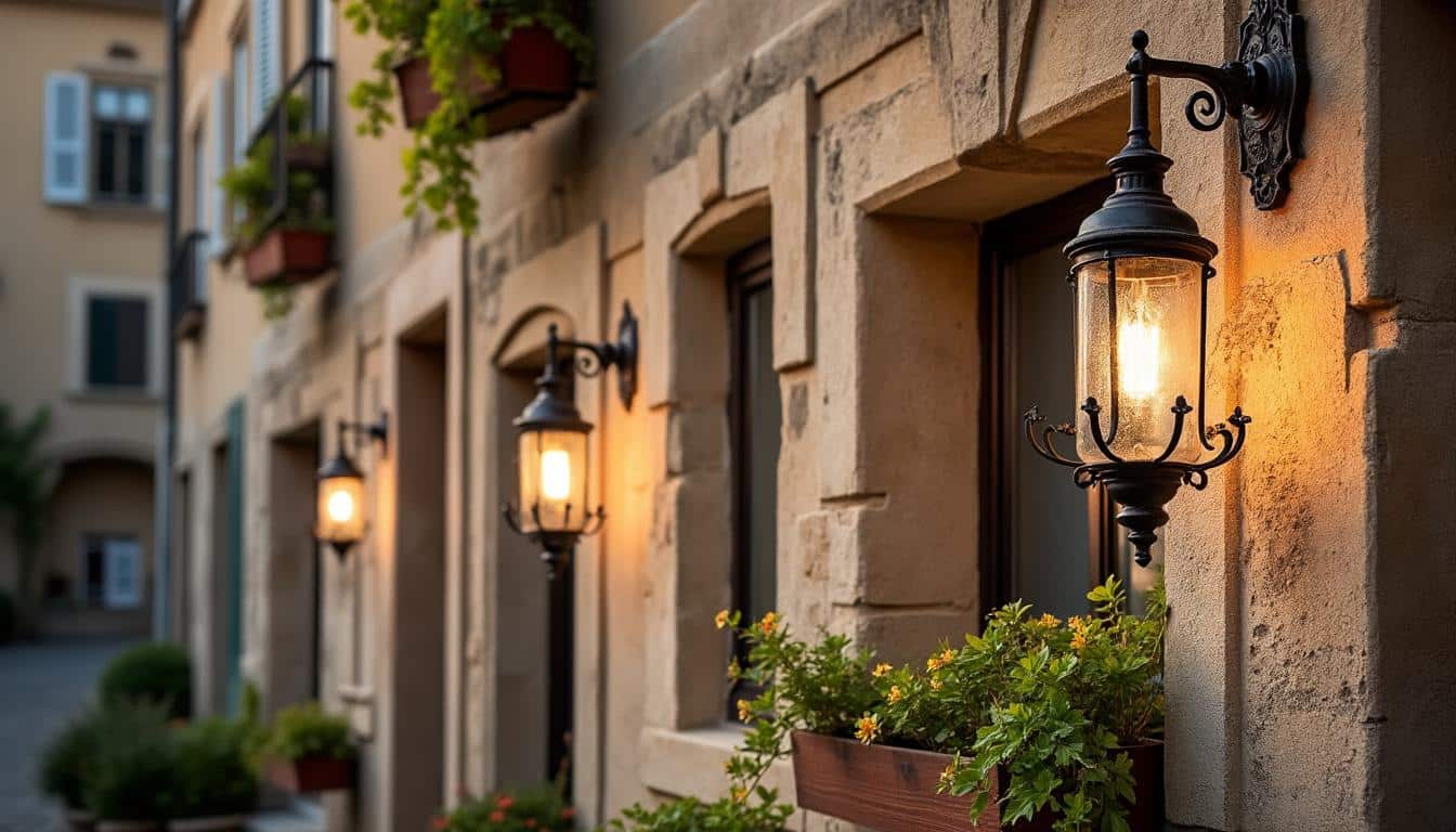 Illustration: Les matériaux d’exception pour vos appliques murales vintage en extérieur