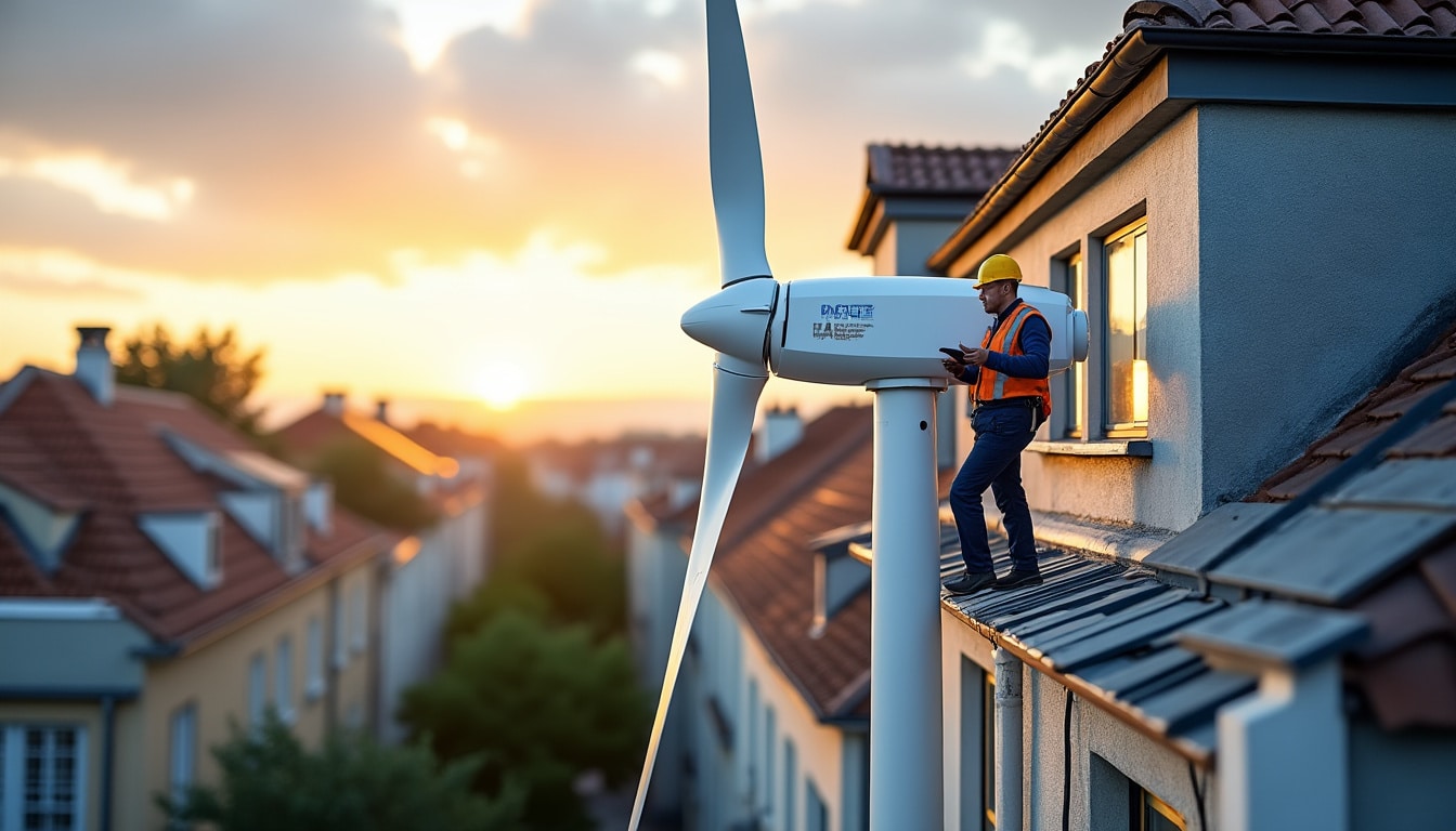 Illustration: Comprendre le fonctionnement d’une éolienne installée sur un toit