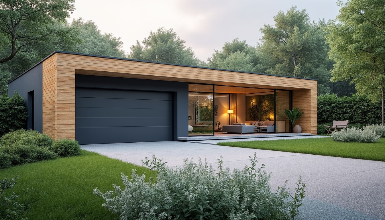 Garage avec une pente unique : design, construction et avantages